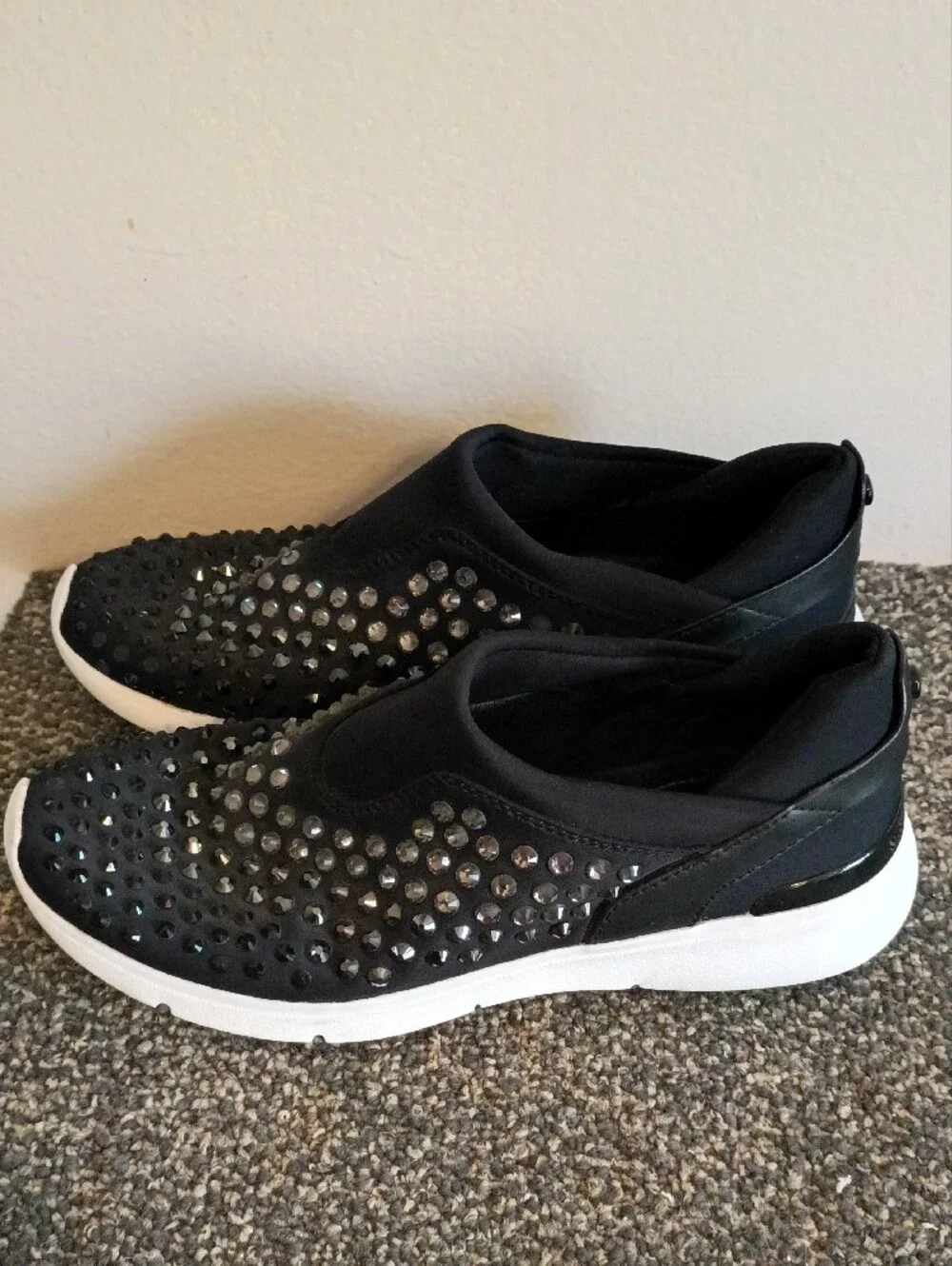 Michael Kors Black Slip-On Sneaker with Crystal Embellishments Size 6